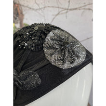 Embellished Metallic Pretied - Black/Silver-pretieds-The Little Tichel Lady