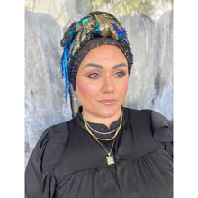 Royal Print Sequins + Textured Headwrap-Long Wrap-The Little Tichel Lady