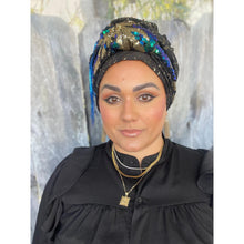 Royal Print Sequins + Textured Headwrap-Long Wrap-The Little Tichel Lady