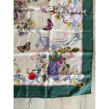 Gucci Authentic Designer Headscarf, Green Flora Print-Designer headscarf-The Little Tichel Lady