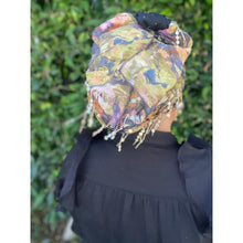 Exquisite Floral & Sequins Headwrap - Navy/Multi-Long Wrap-The Little Tichel Lady