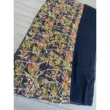 Exquisite Floral & Sequins Headwrap - Navy/Multi-Long Wrap-The Little Tichel Lady