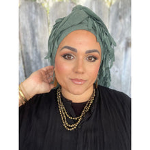 Whimsical Willow Israeli Headwrap - Muted Turquoise-Long Wrap-The Little Tichel Lady