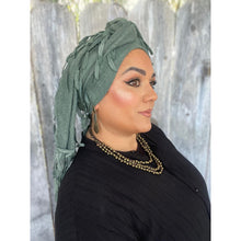 Whimsical Willow Israeli Headwrap - Muted Turquoise-Long Wrap-The Little Tichel Lady