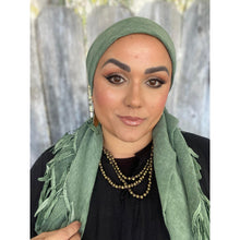 Whimsical Willow Israeli Headwrap - Basil-Long Wrap-The Little Tichel Lady