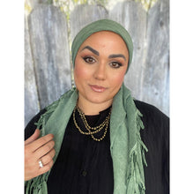 Whimsical Willow Israeli Headwrap - Basil-Long Wrap-The Little Tichel Lady