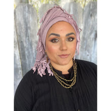 Whimsical Willow Israeli Headwrap - Pink/Mauve-Long Wrap-The Little Tichel Lady