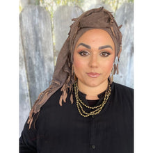 Whimsical Willow Israeli Headwrap - Brown-Long Wrap-The Little Tichel Lady