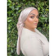 Starlit Satin Square Headscarf - Pale Taupe-Squares-The Little Tichel Lady