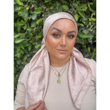 Starlit Satin Square Headscarf - Pale Taupe-Squares-The Little Tichel Lady