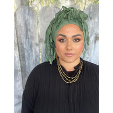 Whimsical Willow Israeli Headwrap - Basil-Long Wrap-The Little Tichel Lady