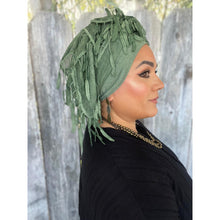 Whimsical Willow Israeli Headwrap - Basil-Long Wrap-The Little Tichel Lady