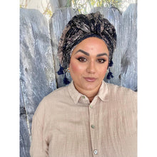 Starry Night Gauzy Headwrap - Navy-Long Wrap-The Little Tichel Lady