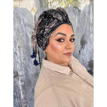 Starry Night Gauzy Headwrap - Navy-Long Wrap-The Little Tichel Lady