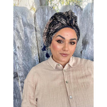 Starry Night Gauzy Headwrap - Navy-Long Wrap-The Little Tichel Lady