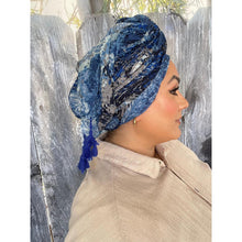 Starry Night Gauzy Headwrap - Blue-Long Wrap-The Little Tichel Lady