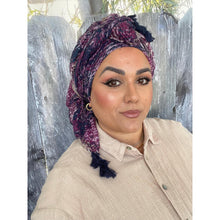 Starry Night Gauzy Headwrap - Purple-Long Wrap-The Little Tichel Lady