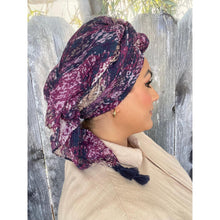 Starry Night Gauzy Headwrap - Purple-Long Wrap-The Little Tichel Lady