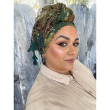 Starry Night Gauzy Headwrap - Green-Long Wrap-The Little Tichel Lady