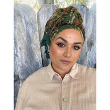 Starry Night Gauzy Headwrap - Green-Long Wrap-The Little Tichel Lady