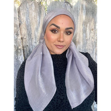 Elegant Metallic Square Headscarf - Light Silver-Squares-The Little Tichel Lady
