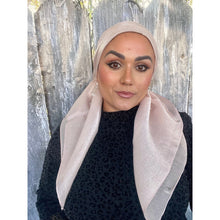 Elegant Metallic Square Headscarf - Pale Pink-Squares-The Little Tichel Lady