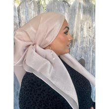 Elegant Metallic Square Headscarf - Pale Pink-Squares-The Little Tichel Lady