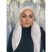 Elegant Metallic Square Headscarf - Pale Peach-Squares-The Little Tichel Lady