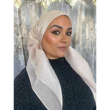 Elegant Metallic Square Headscarf - Pale Peach-Squares-The Little Tichel Lady