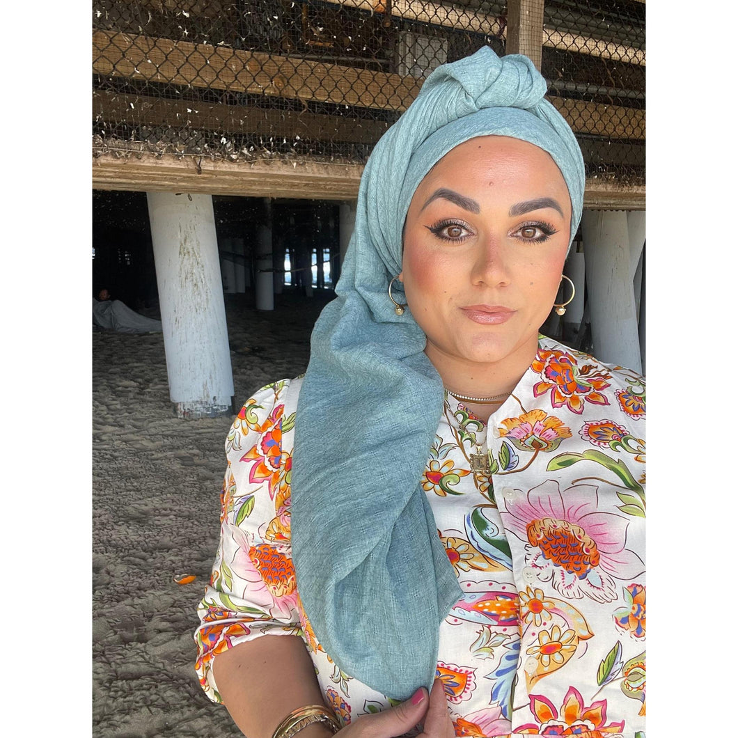 Basket Breeze XL Square - Pale Turquoise-Squares-The Little Tichel Lady