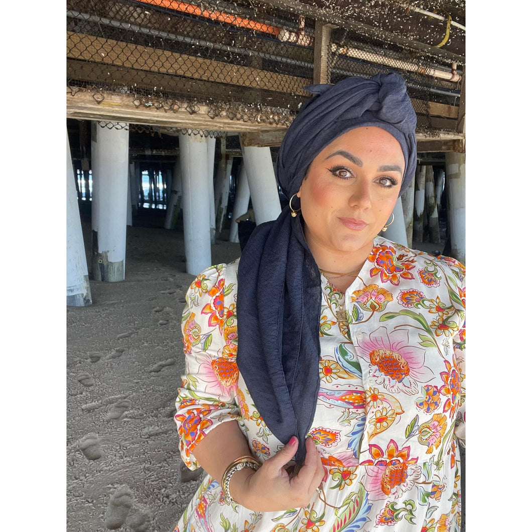 Basket Breeze XL Square - Navy-Squares-The Little Tichel Lady