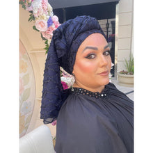 Whisperlight Shimmer Long Wrap - Navy-Long Wrap-The Little Tichel Lady