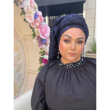 Whisperlight Shimmer Long Wrap - Navy-Long Wrap-The Little Tichel Lady