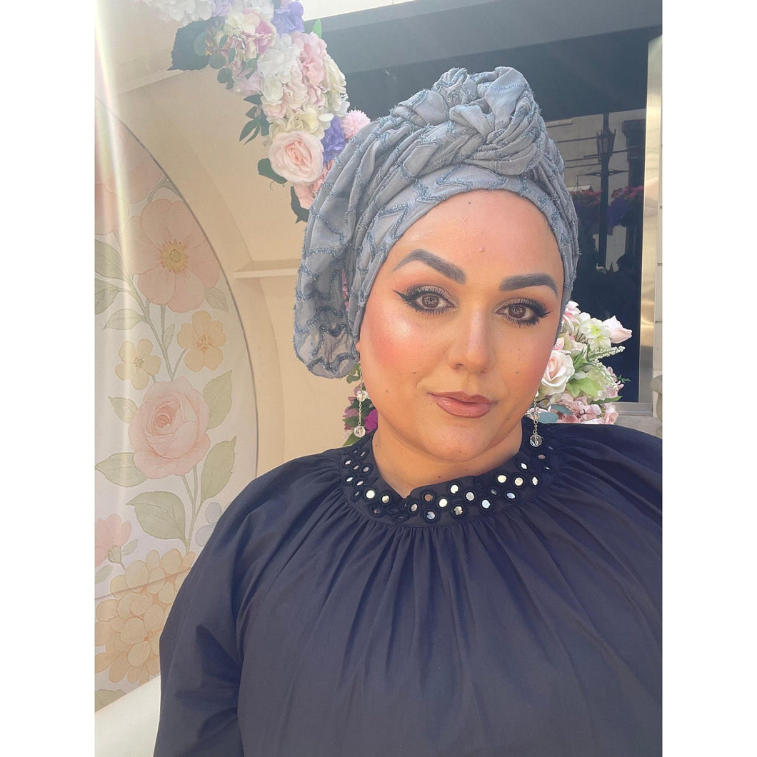 Whisperlight Shimmer Long Wrap - Silver/Blue-Long Wrap-The Little Tichel Lady