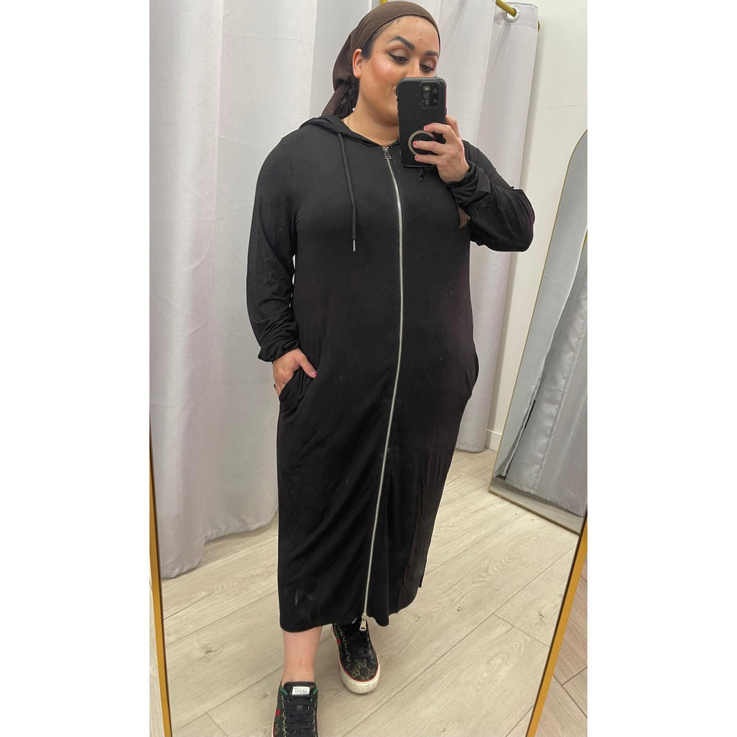 The Everyday Zip-Up Hoodie Dress - XS-2X-dress-The Little Tichel Lady