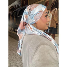 TLTL Perfect Satin Square Tichel - Celeste Bloom-Squares-The Little Tichel Lady