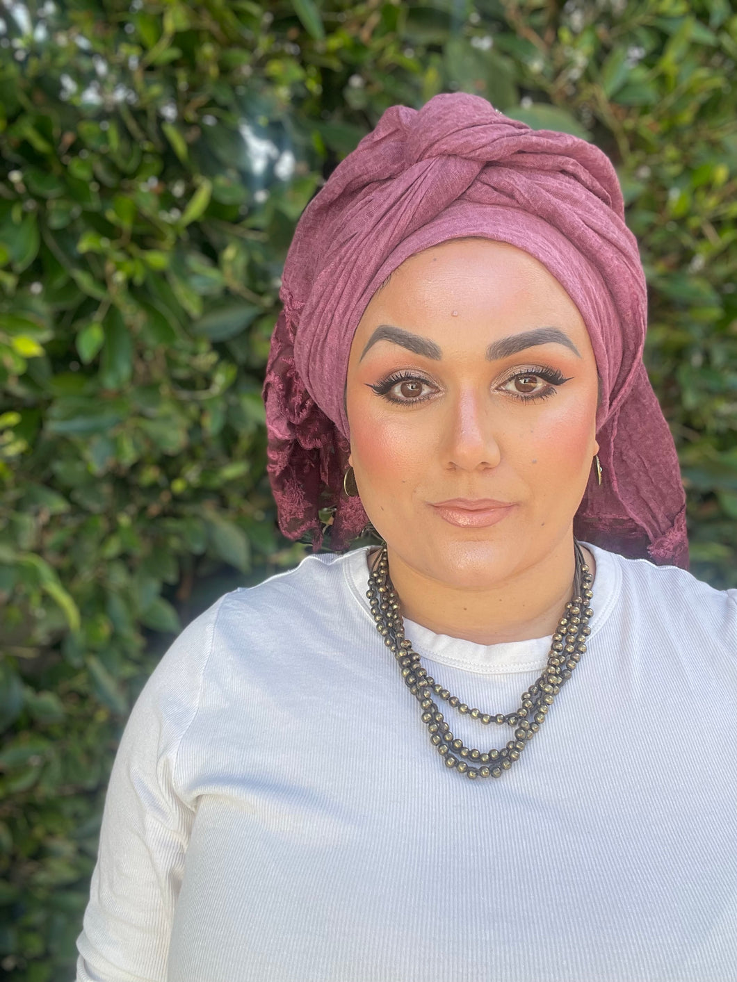 Israeli Arabesque Wrap - Berry-Long Wrap-The Little Tichel Lady