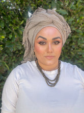 Israeli Arabesque Wrap - Taupe-Long Wrap-The Little Tichel Lady