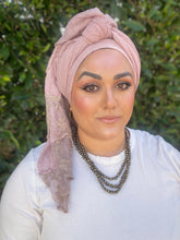 Israeli Arabesque Wrap - Pink-Long Wrap-The Little Tichel Lady
