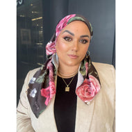 TLTL Perfect Satin Square Tichel - Rosa Noire-Squares-The Little Tichel Lady