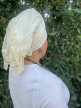 Israeli Arabesque Wrap - Cream-Long Wrap-The Little Tichel Lady