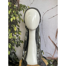 Metallic Stretchy Pretied, Silver, w/ Long Tails + Velvet Band/Adjustable-Pretieds-The Little Tichel Lady