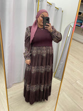 Bordeaux Print Tiered Dress-dress-The Little Tichel Lady