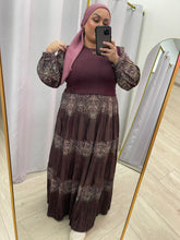 Bordeaux Print Tiered Dress-dress-The Little Tichel Lady