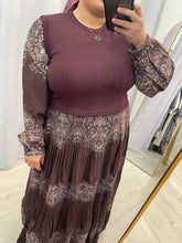 Bordeaux Print Tiered Dress-dress-The Little Tichel Lady