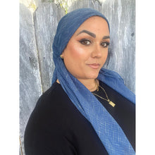 Crossgrain Turkish Classic Print Square - Denim Blue-Squares-The Little Tichel Lady