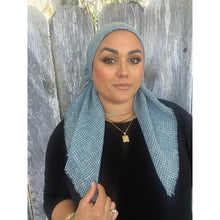 Crossgrain Turkish Textured Print Square - Cerulean-Squares-The Little Tichel Lady