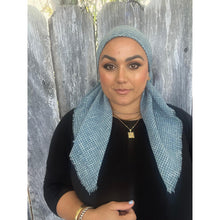 Crossgrain Turkish Textured Print Square - Cerulean-Squares-The Little Tichel Lady