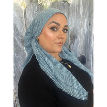 Crossgrain Turkish Textured Print Square - Cerulean-Squares-The Little Tichel Lady