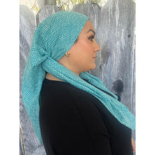 Crossgrain Turkish Textured Print Square - Turquoise-Squares-The Little Tichel Lady